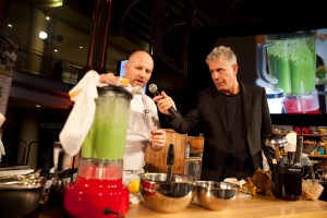 Host Anthony Bourdain with Battling Chef Frederik De Pue