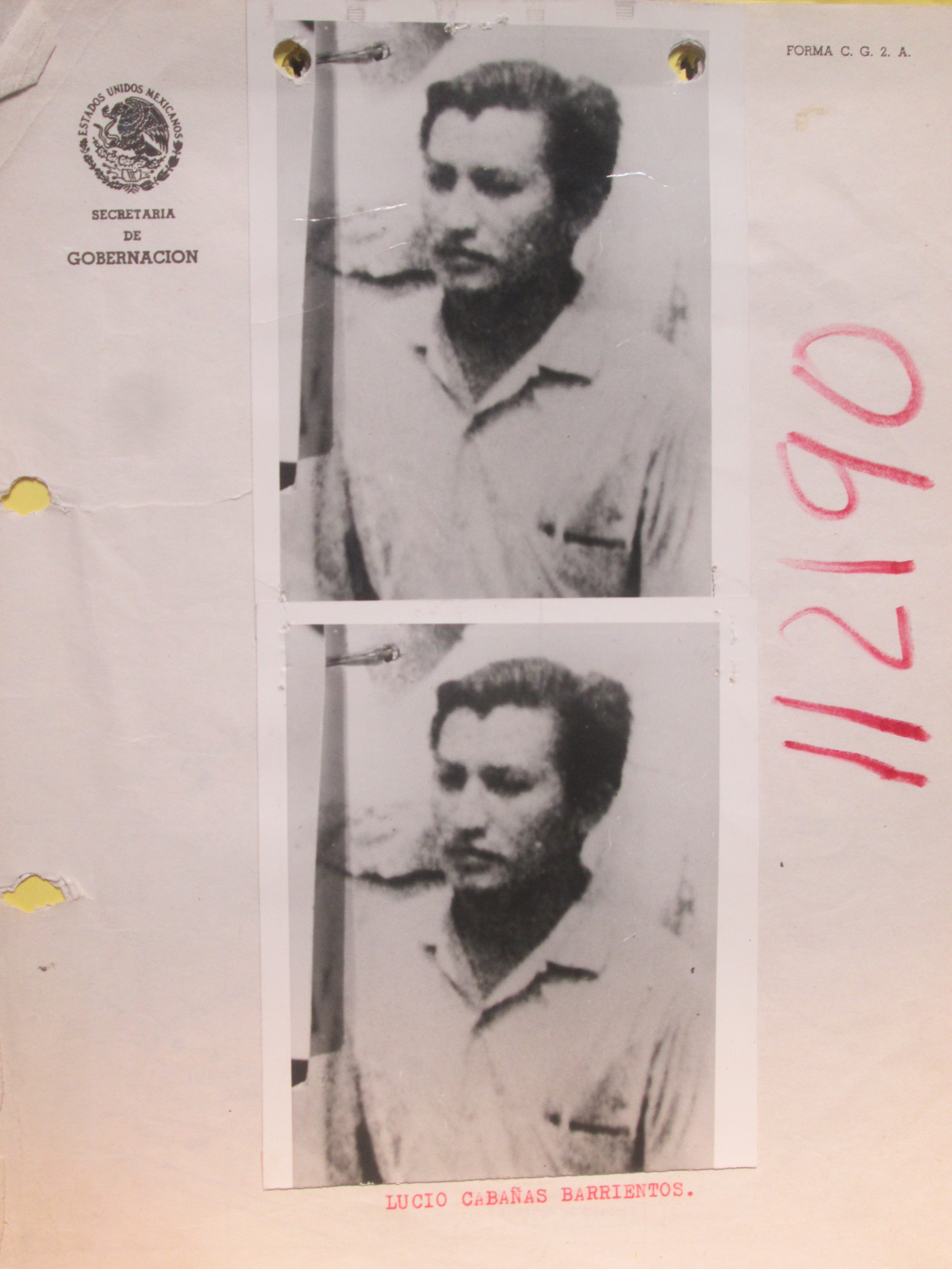 Archivo General de la Nación, México.
Tomado de Los archivos de la represión.