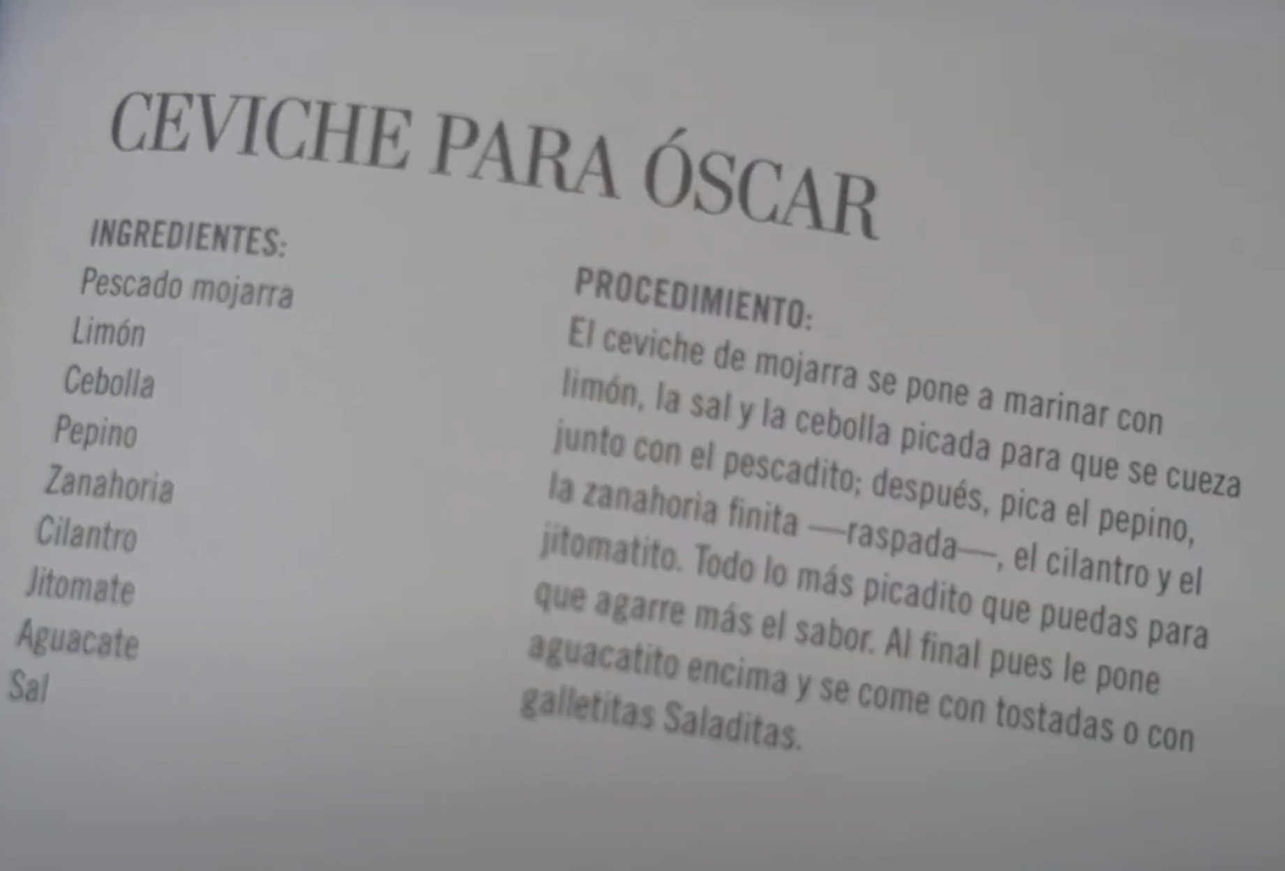 ceviche para oscar