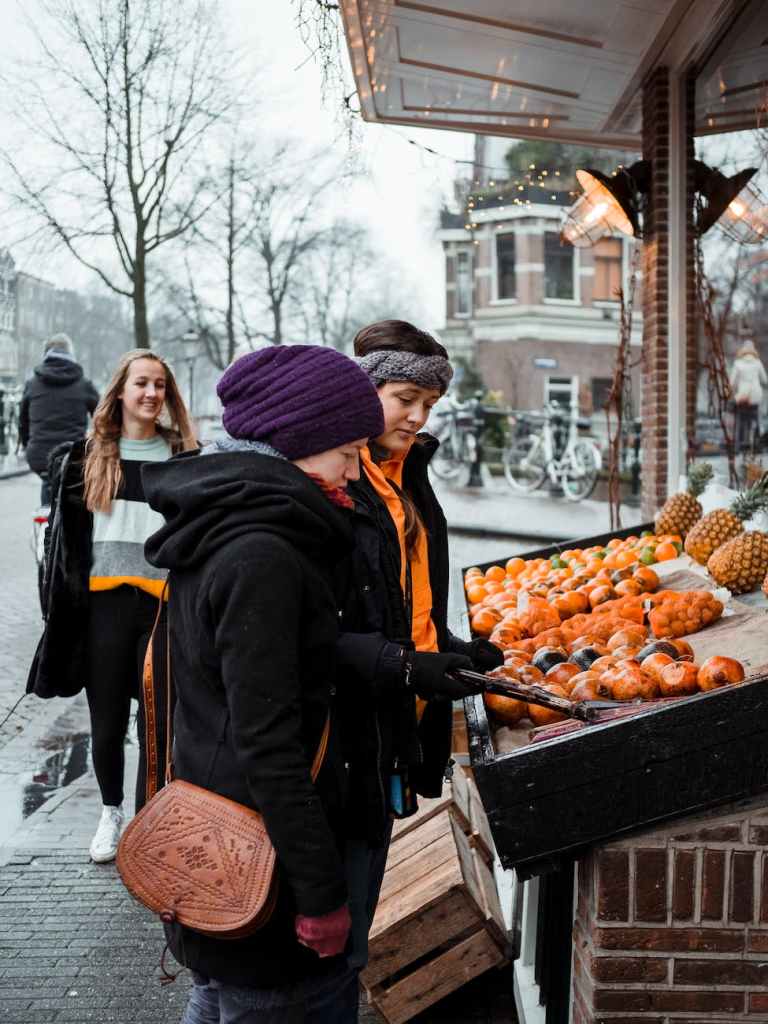 Venta de naranjas en invierno