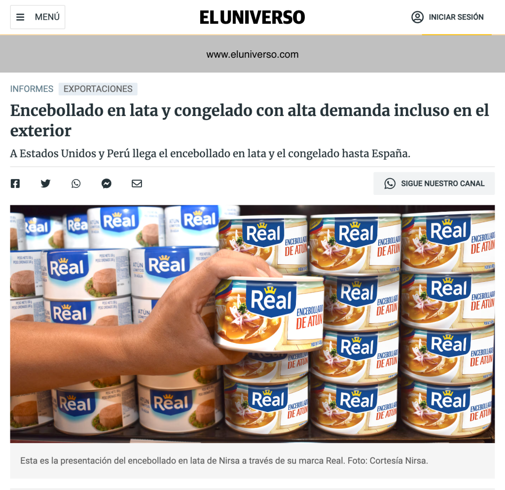 Encebollado enlatado en El Universo