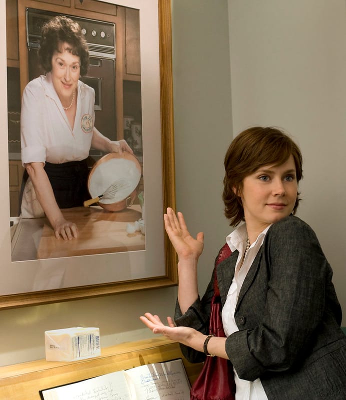 Merryl Streep y Amy Adams en la escena final de Julie & Julia.