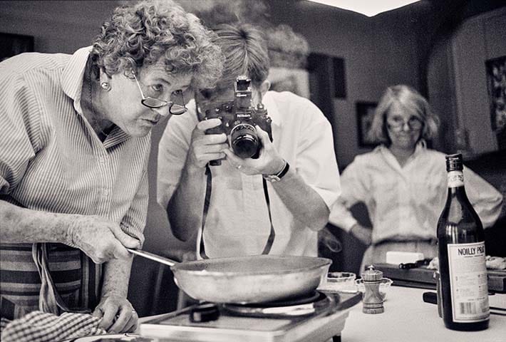 Julia Child durante la grabación de The French Chef